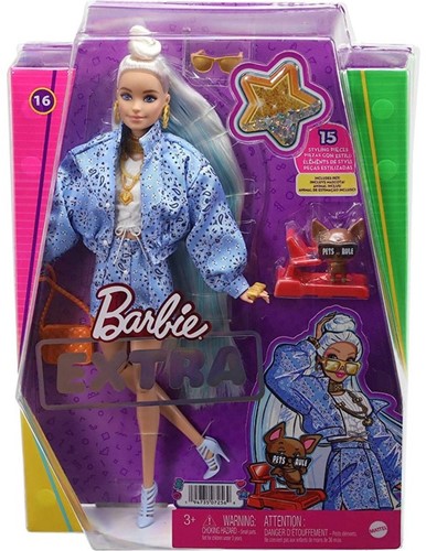 Barbie Extra Poupée Styling accessoires + animal 24x33cm