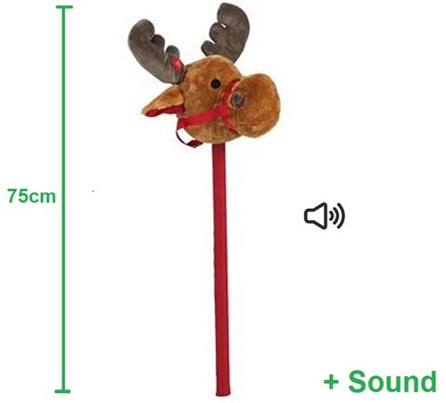 Peluche Hobby Horse Renne avec Musique de Noël 75cm